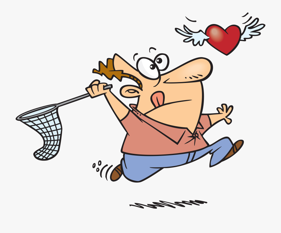 Kid Chasing Heart, Transparent Clipart