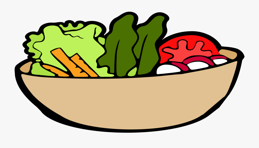 Lettuce Clipart Face - Bowl Of Salad Drawing, Transparent Clipart