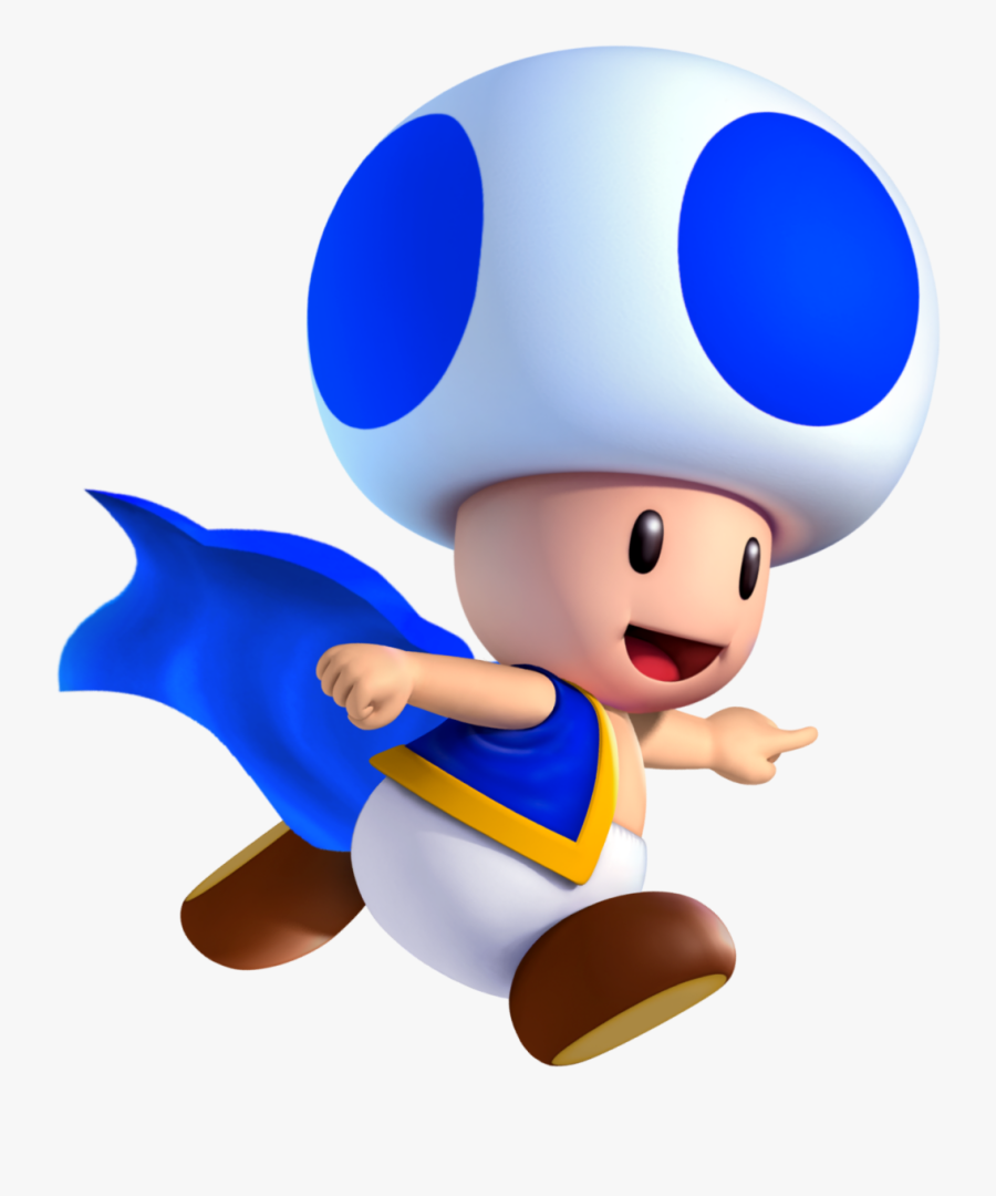 Mushroom Clipart Mario Toad - Mario Blue Toad Png, Transparent Clipart