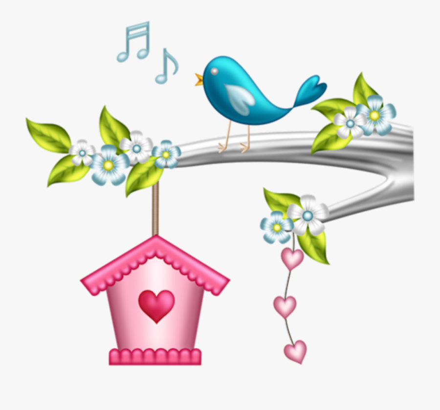 #ftestickers #clipart #cartoon #bird #singing #cute - Cute Bird And Birdhouse Clipart, Transparent Clipart