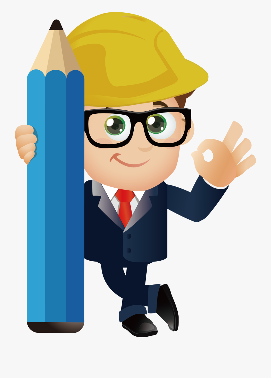 Engineering Clipart Construction Worker - Engineer Cartoon Png, Transparent Clipart