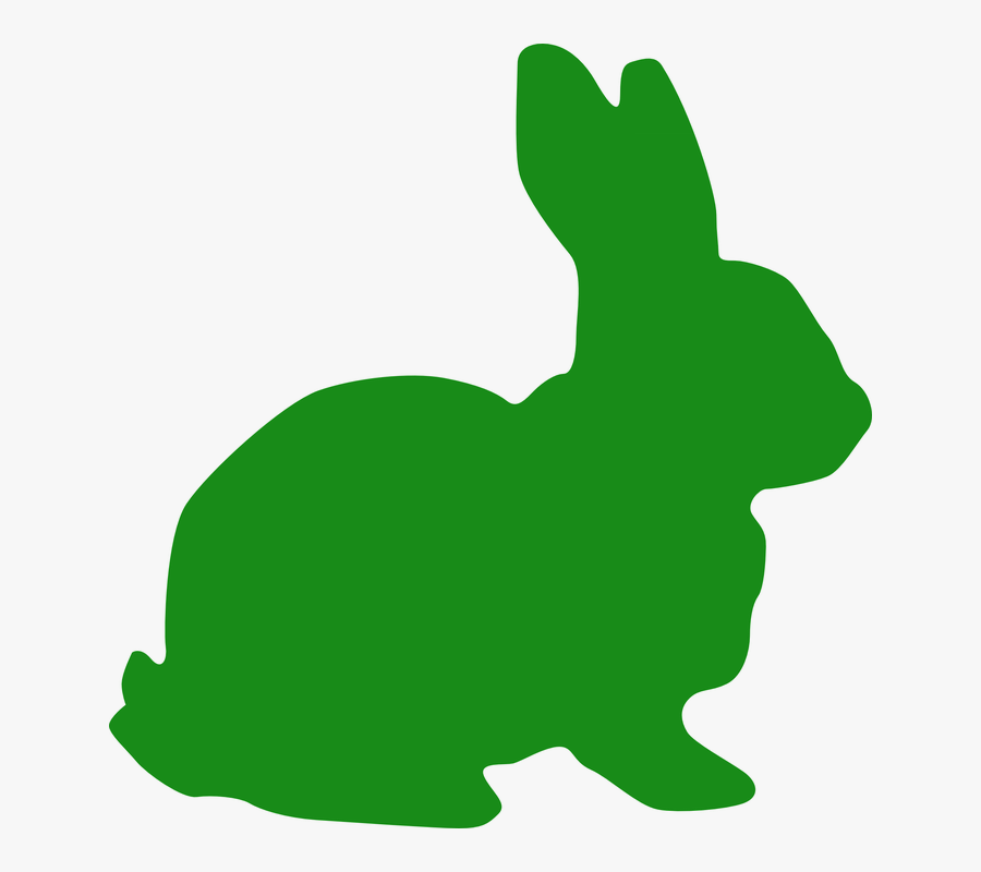 Green Rabbit Silhouette, Transparent Clipart