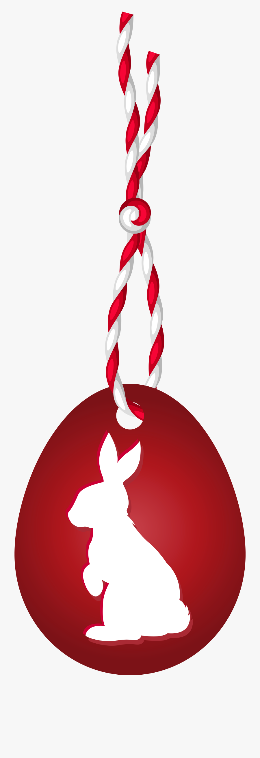 Red Easter Hanging Egg With Bunny Png Clip Art Imageu200b, Transparent Clipart
