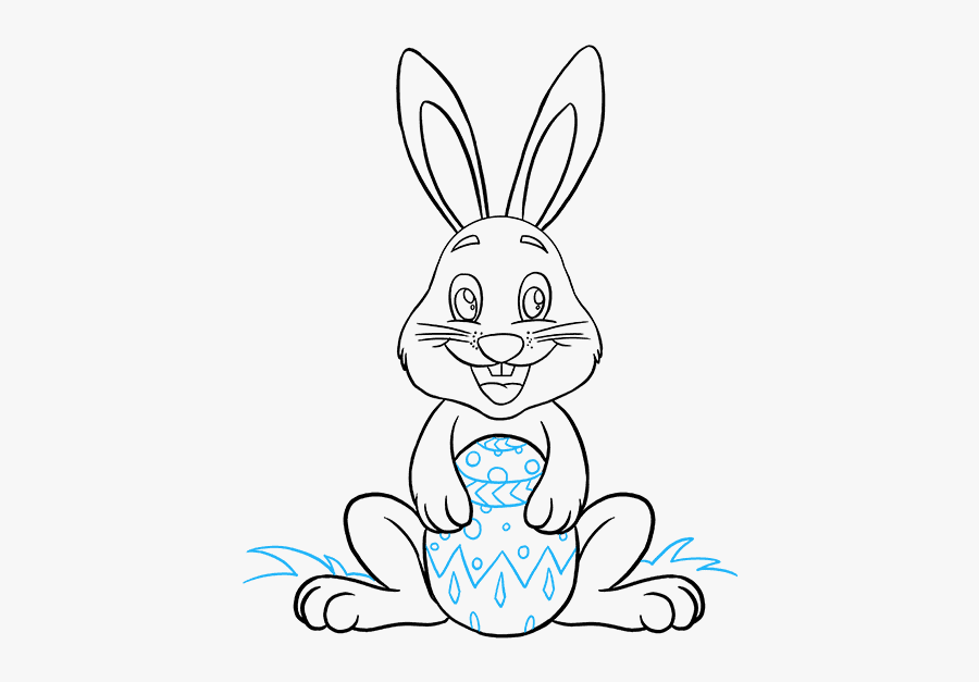 Free Rabbit Line Art, Download Free Clip Art, Free - Pencil Drawing Bunny Rabbit, Transparent Clipart