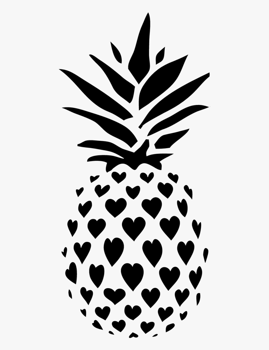 Pineapple Black And White Clipart Cool - Pineapple Pumpkin Carving Stencil, Transparent Clipart