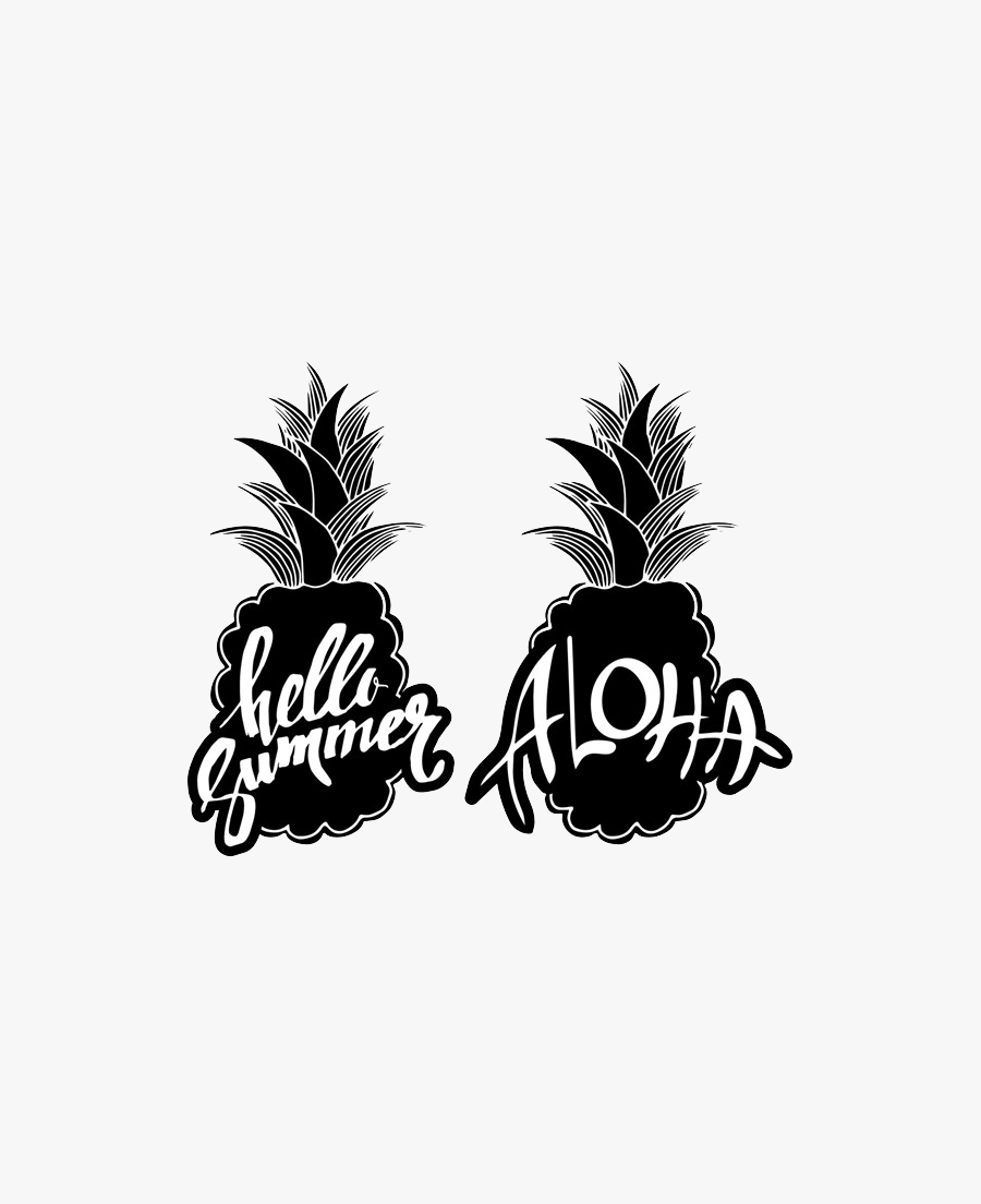 Svg Freeuse Download Pinapple Vector Silhouette - Preto Branco Abacaxi Png, Transparent Clipart