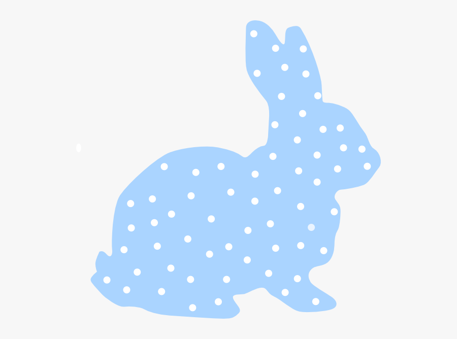 Blue Bunny Polka Dot Silhouette Svg Clip Arts - Silueta De Perfil De Conejo, Transparent Clipart