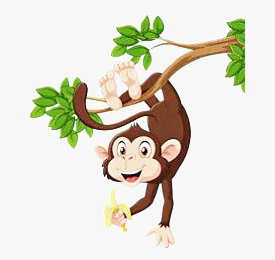 Transparent Macaco Png - Monkey In Banana Tree Cartoon, Transparent Clipart