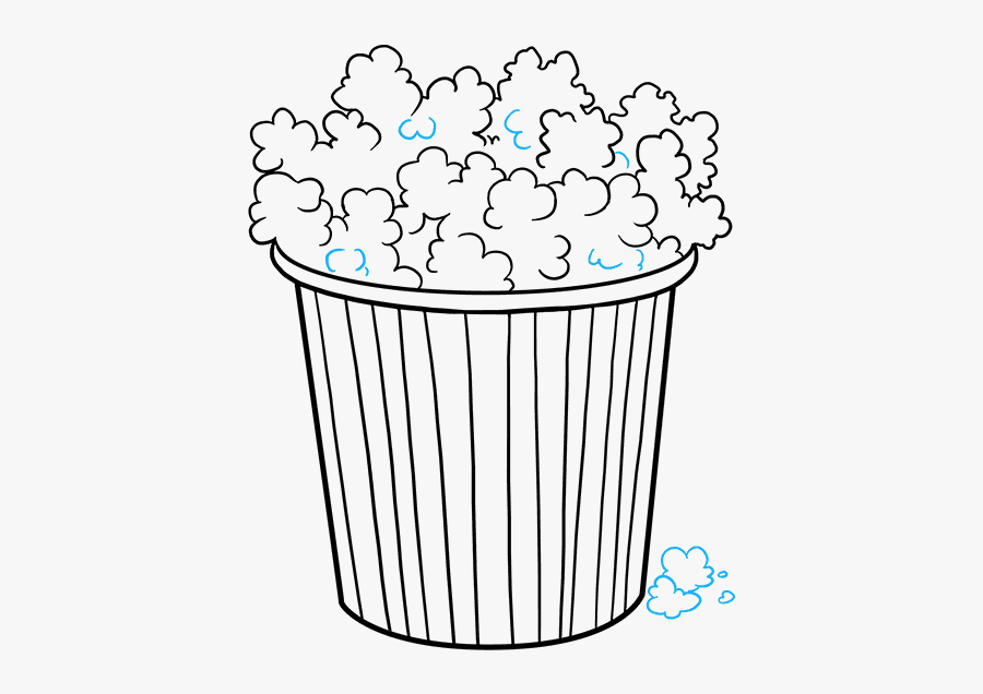 Popcorn Clipart Simple - Popcorn Drawing, Transparent Clipart