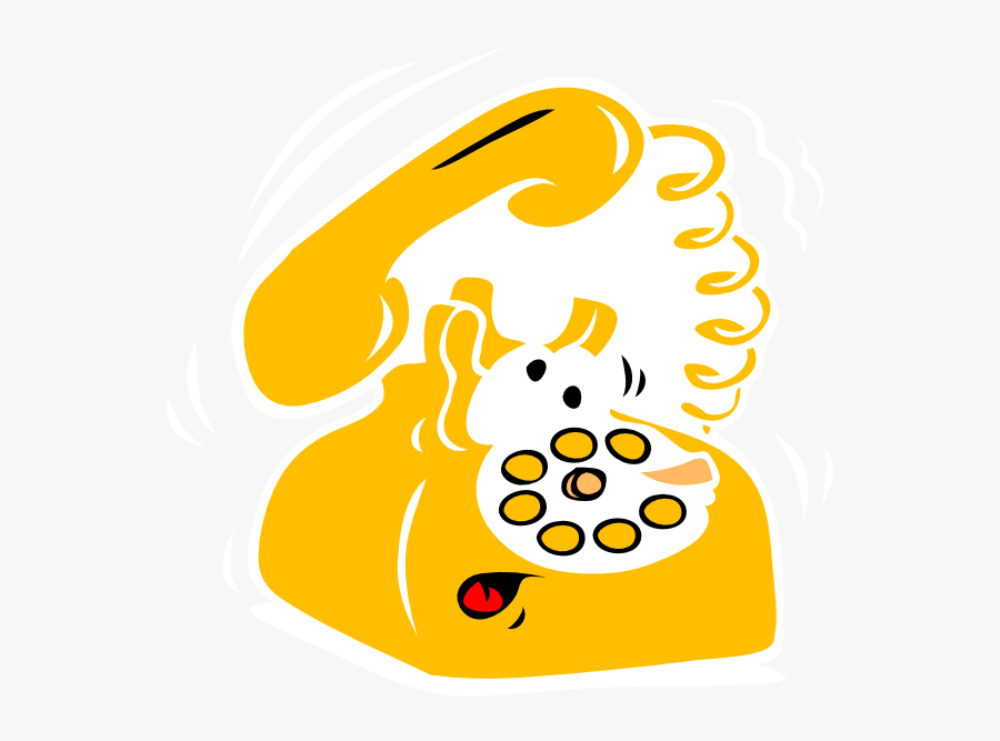 Yellow Phone Svg Clip Arts - Cartoon Telephone, Transparent Clipart