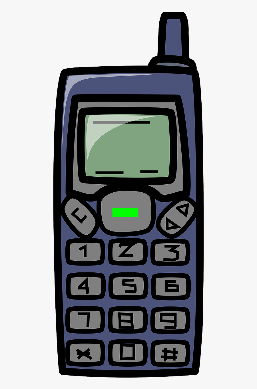 Cell Phone Free To Use Clipart - Old Mobile Phone Cartoon, Transparent Clipart