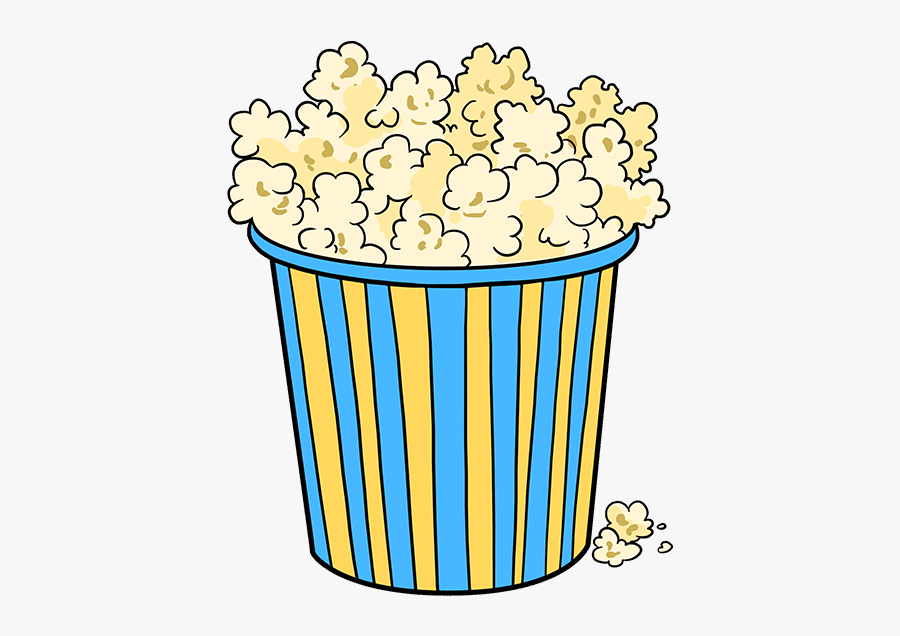 How To Draw Popcorn - Popcorn Drawing, Transparent Clipart