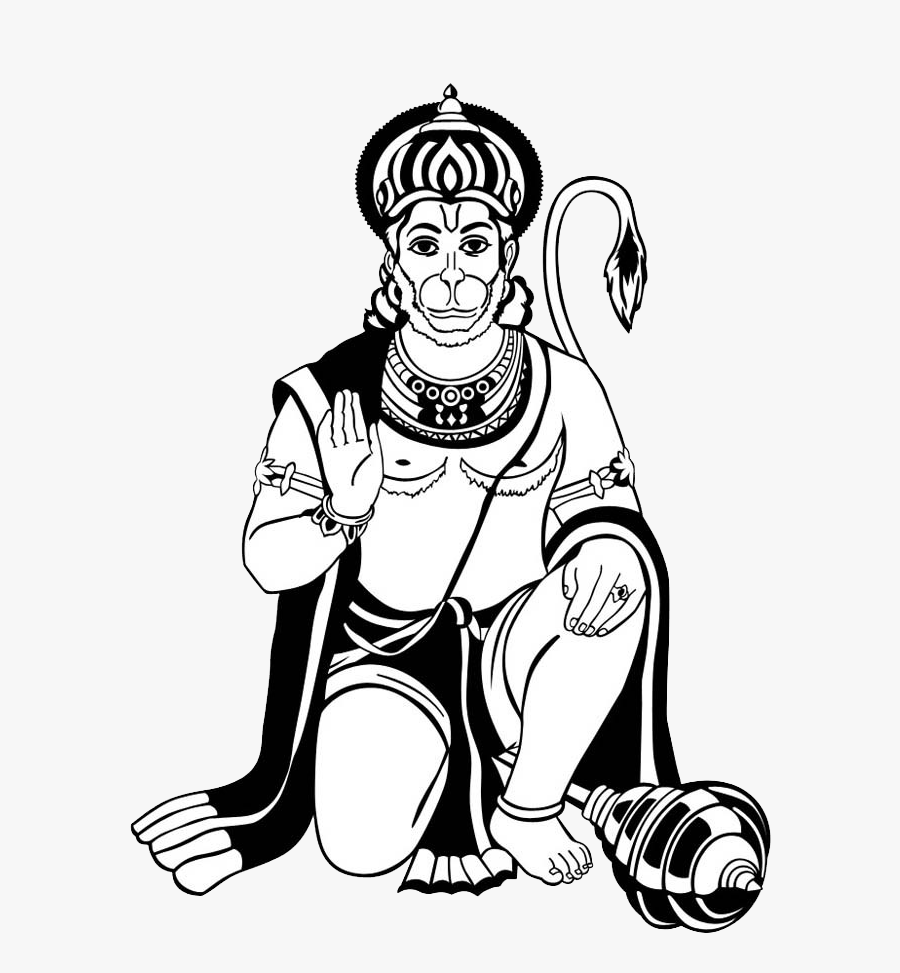 Transparent Draw Clipart - Hanuman Ji Clip Art, Transparent Clipart
