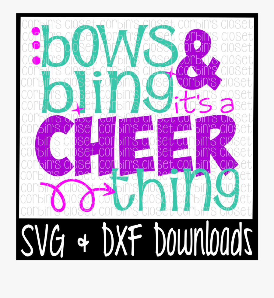 Download Bows And Bling Its A Cheer Thing Free Svg File , Free ...