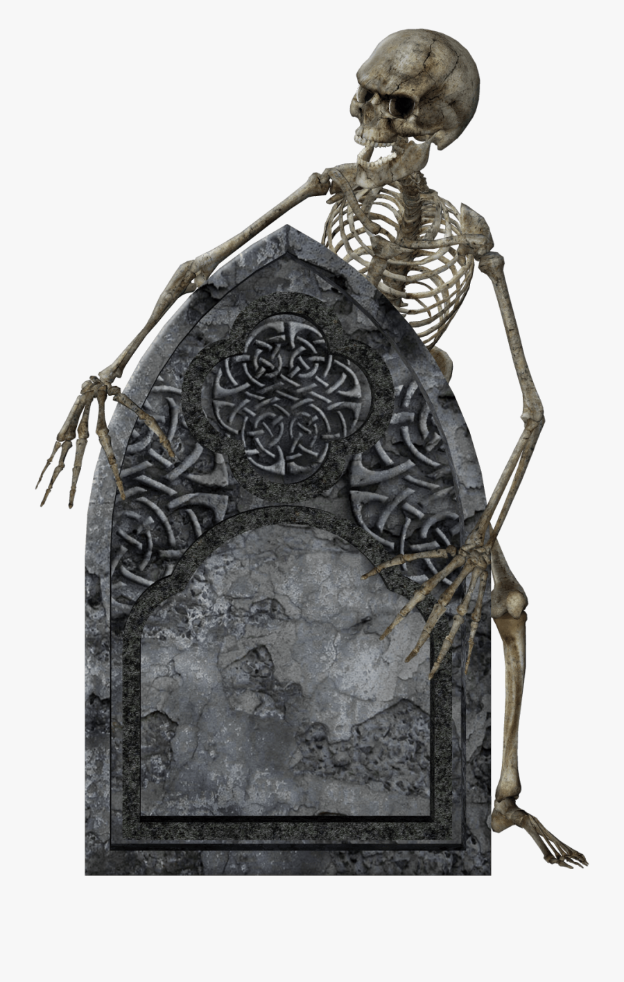 Headstone And Skeleton - Transparent Tombstone, Transparent Clipart
