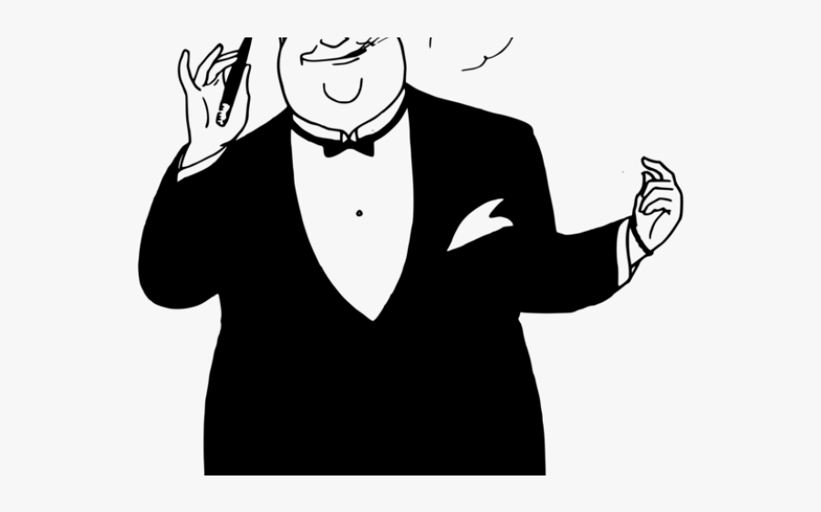 Tie Clipart Fat - Fat Man In Suit Cartoon, Transparent Clipart