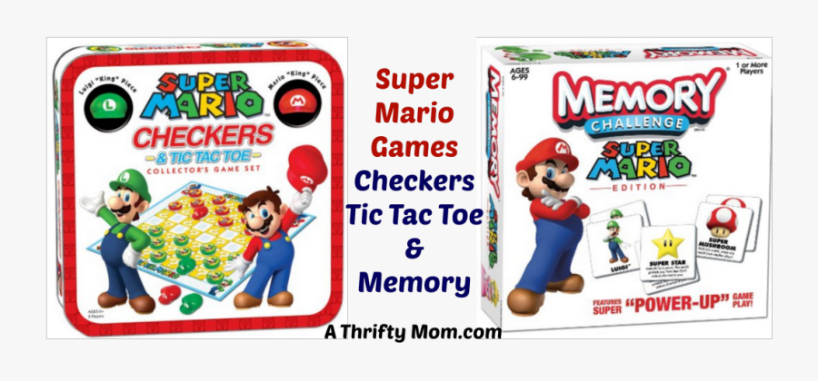 Super Mario Games - Super Mario Checkers And Tic Tac Toe, Transparent Clipart