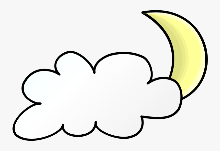 Transparent Fun Night Clipart - Weather Symbol For Cloudy Night, Transparent Clipart