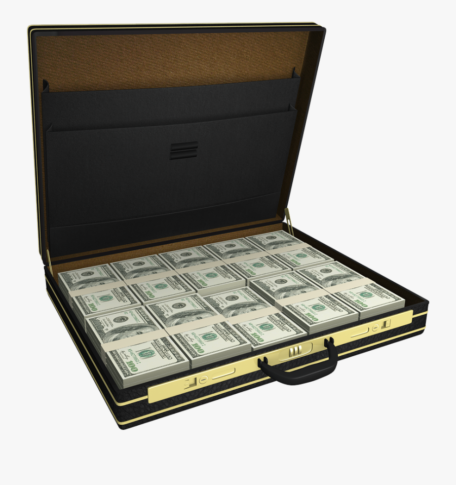 Transparent Hundred Dollar Bill Png - Suitcase With Money Png, Transparent Clipart