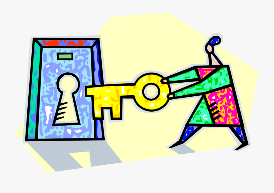 Vector Illustration Of Security Key And Keyhole - Modos De Constituir El Usufructo, Transparent Clipart