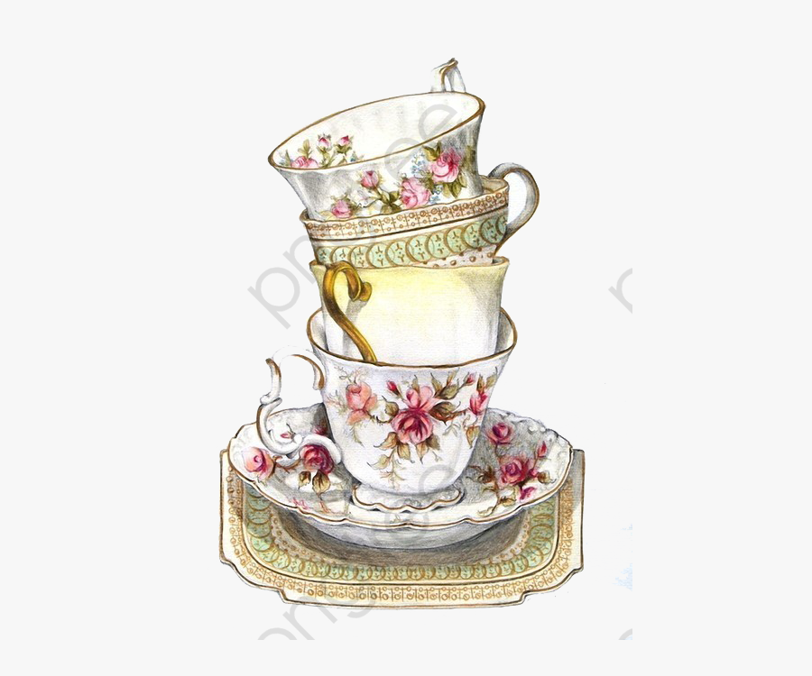 Transparent British Tea Clipart - Stack Of Tea Cups, Transparent Clipart
