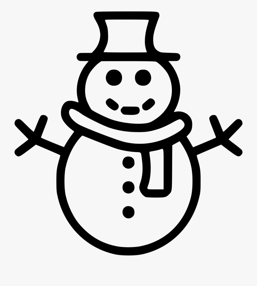 Snowman Svg Png Icon Free Download - Snowman Png Black And White, Transparent Clipart