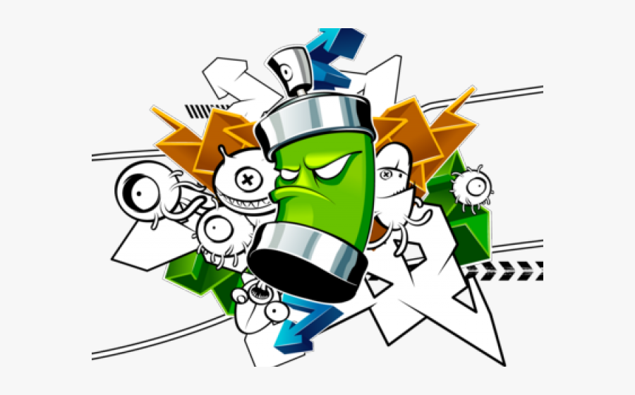 Graffiti Clipart Spray Can - Cartoon Spray Paint Can Graffiti, Transparent Clipart