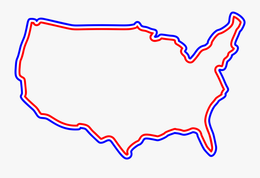 Angle,symmetry,area - Red And Blue United States Map, Transparent Clipart