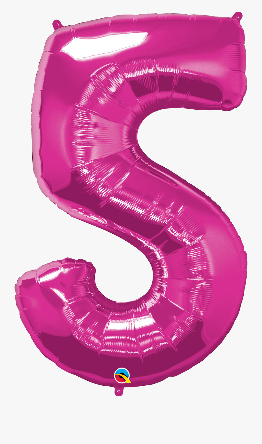 Foil Balloon Number 5 Magenta & Weight - Number 5 Balloon Display, Transparent Clipart