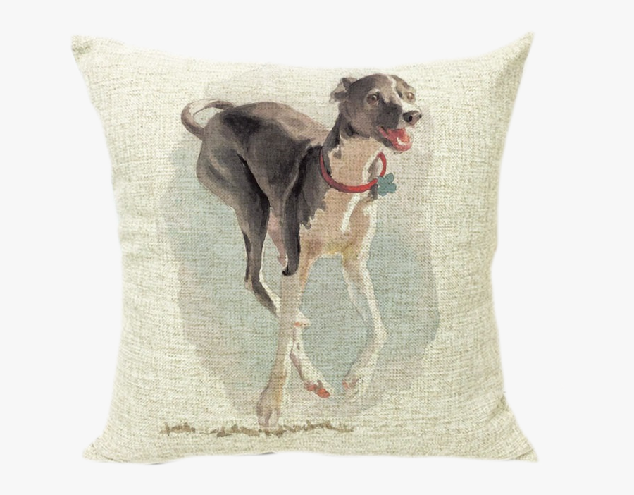 17 Inch- Greyhound Throw Pillow Cover - Greyhound Running Art, Transparent Clipart