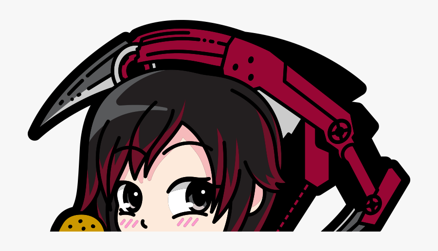 Rwby Ruby Window Peeker Decal - Illustration, Transparent Clipart