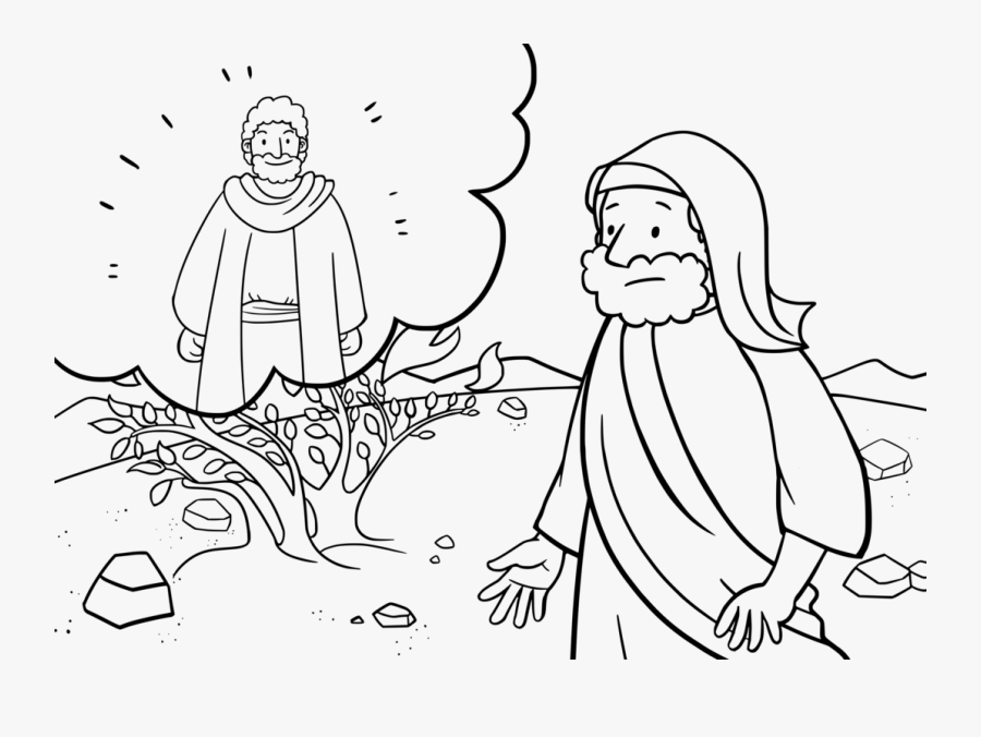 Emotion,art,monochrome Photography - God Speaking With Moses Colouring, Transparent Clipart