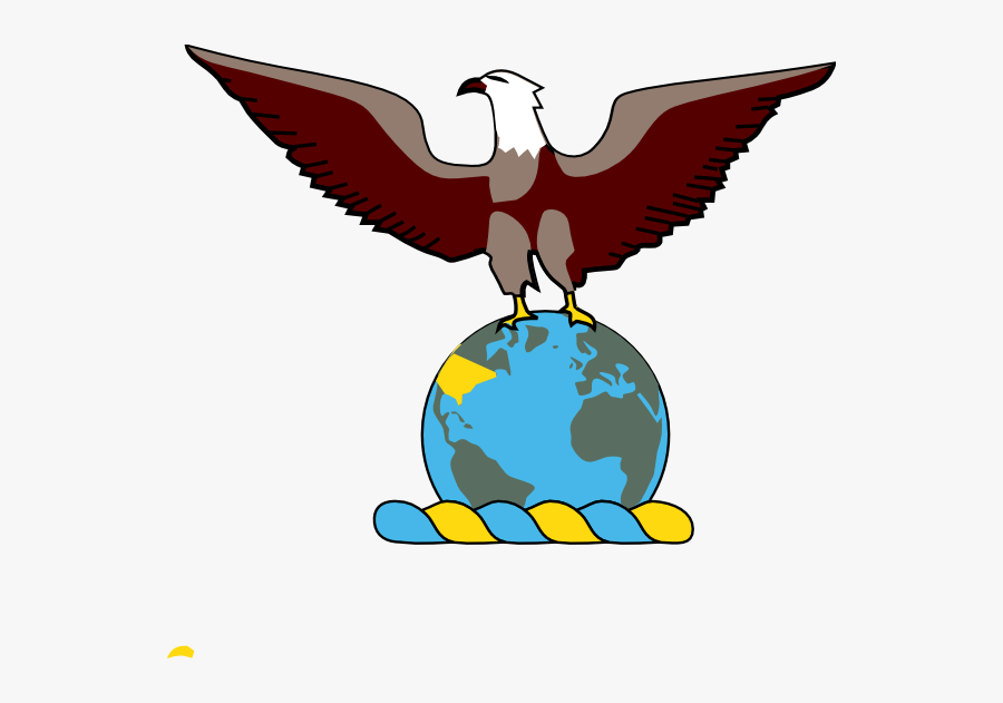 Free Vector Eagle Over Globe Clip Art - Eagle On Earth Logo, Transparent Clipart