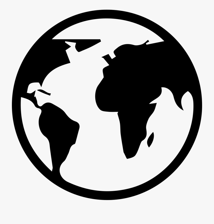 Globe Clipart Stencil - Gray World Map Background, Transparent Clipart