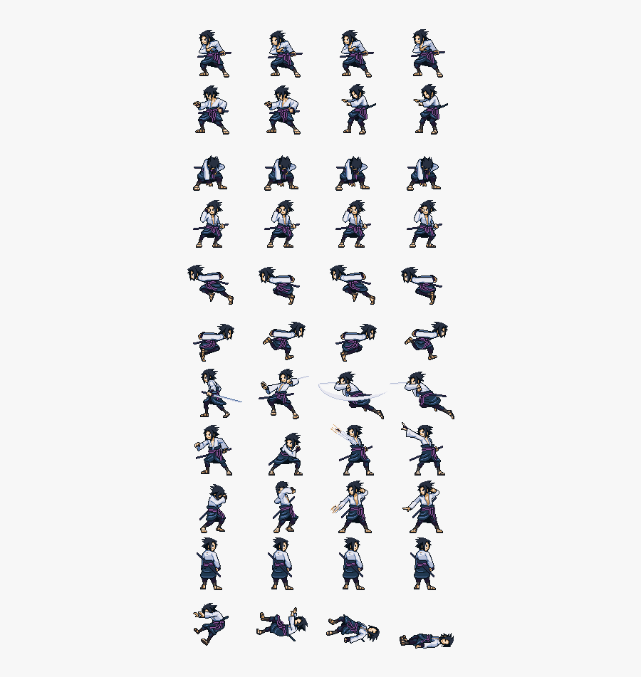 Transparent Hand Grab Png - Sasuke Sprite Sheet Transparent, Transparent Clipart