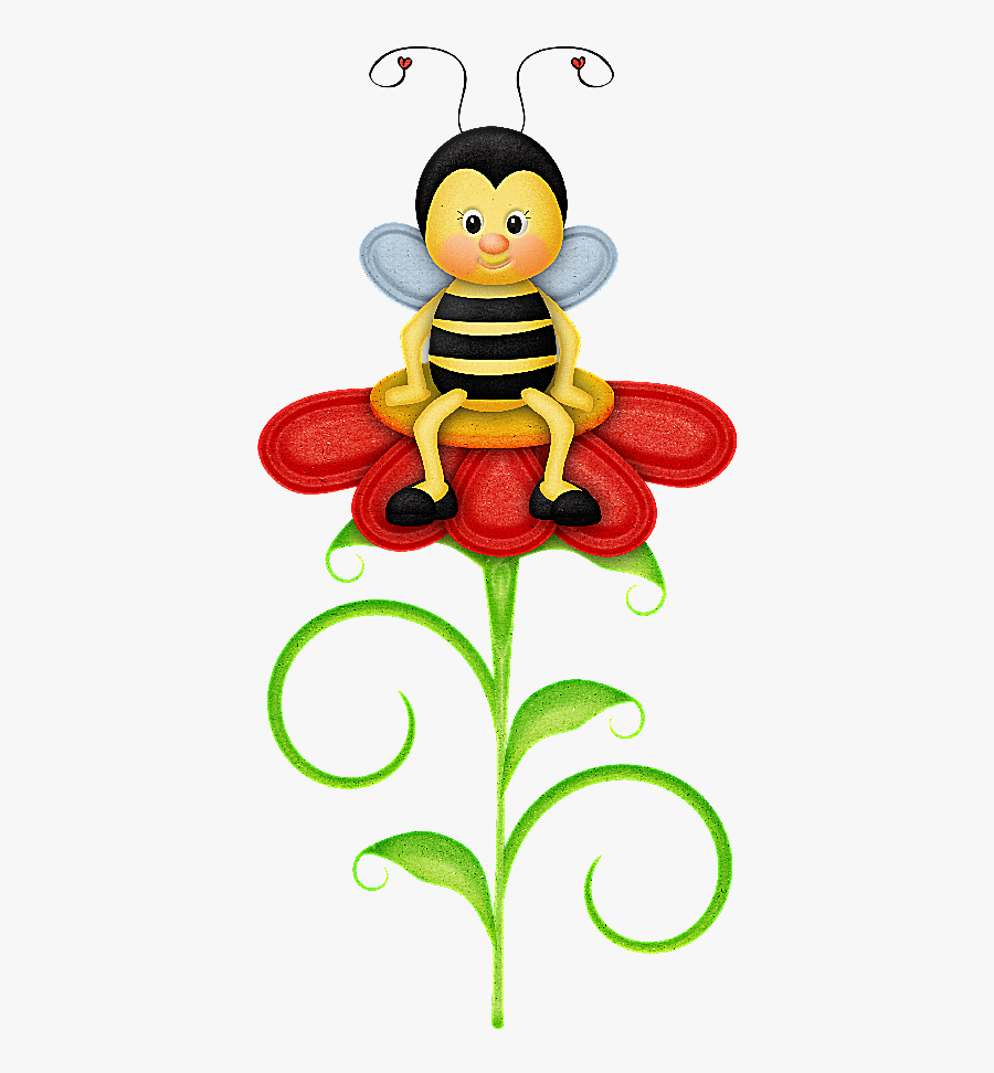 Crafts Clipart Different Material - Bee On A Flower Clipart, Transparent Clipart