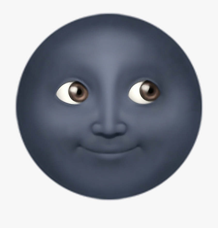 Moon Clipart Emoji - Black Moon Face Emoji , Free Transparent Clipart