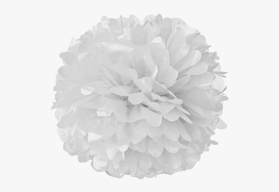White Tissue Pom Poms - White Pom Poms Png, Transparent Clipart