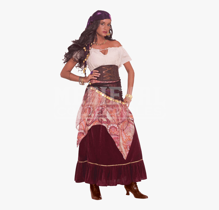 Clip Art Wanderer Women S Costume - Fortune Teller Gypsy Costume, Transparent Clipart