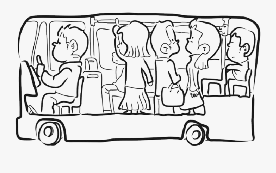 Adobe Illustrator The People Who Ride Transprent - Drawing Of People Going On A Bus, Transparent Clipart