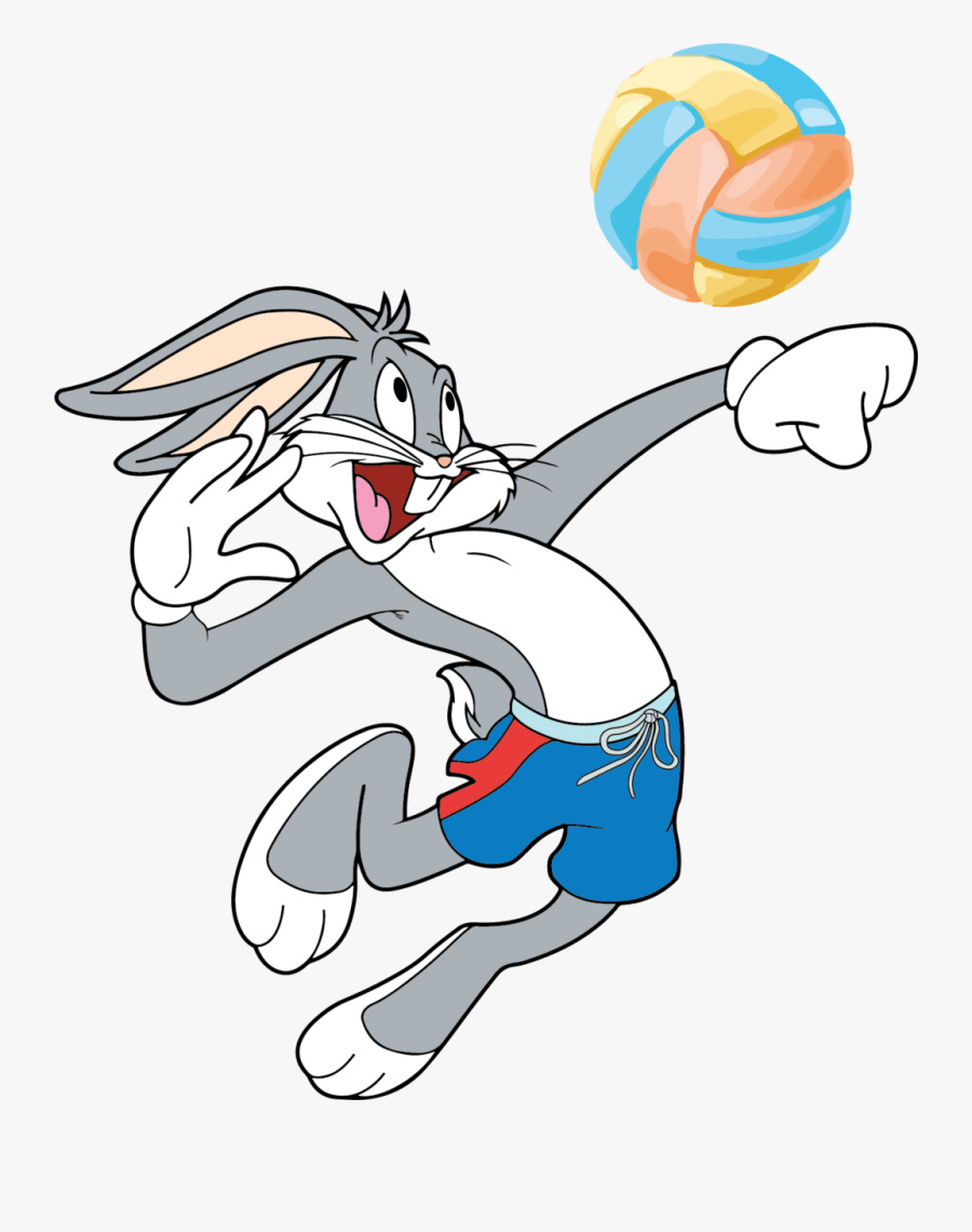 Transparent Volleyball Player Clipart - Bugs Bunny Playing Sports, Transparent Clipart