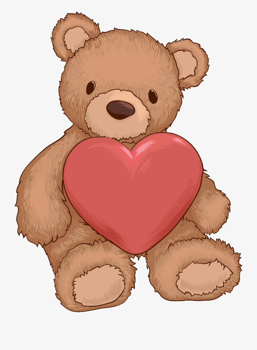 Transparent Clipart Hayvanlar - Teddy Bear Heart Clip Art, Transparent Clipart