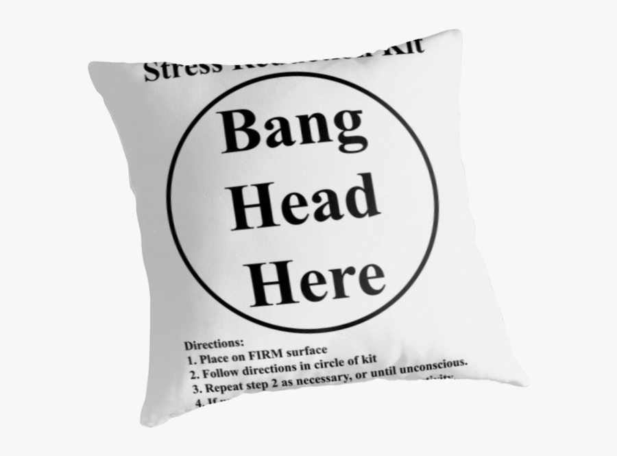 Free Download Bang Head Here Sign Clipart Cushion Throw - Bang Head Here Sign, Transparent Clipart