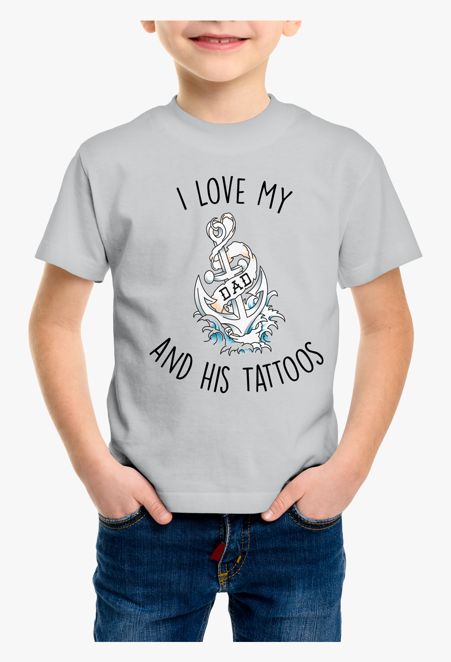 I Love My Mom/dad And Her/his Tattoos Kids T Shirt - Pink As Colour Tee, Transparent Clipart