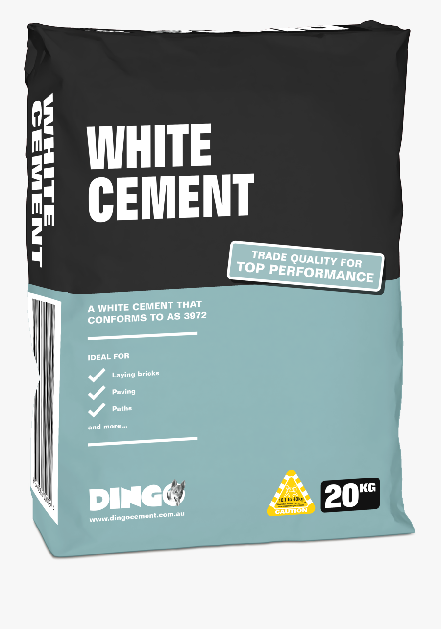 Dingo White Download Sds - White Cement 20kg Bags, Transparent Clipart