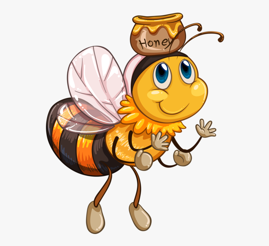 Honey Bee Cartoon Painting, Transparent Clipart