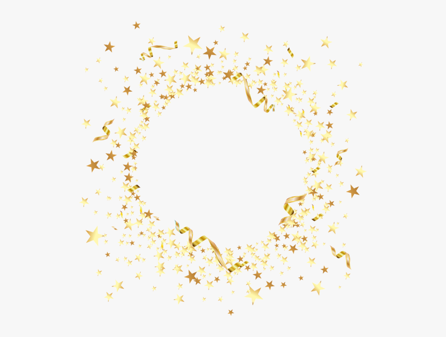 Round Element With Gold Stars Png Clip Art - Decorative Gold Stars Png, Transparent Clipart
