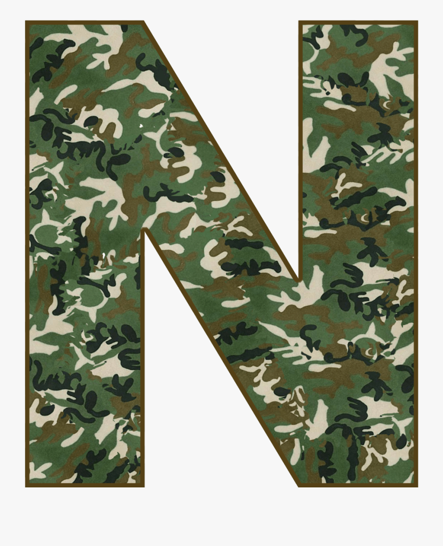 Camo - Alphabet Camouflage Clipart Letters, Transparent Clipart