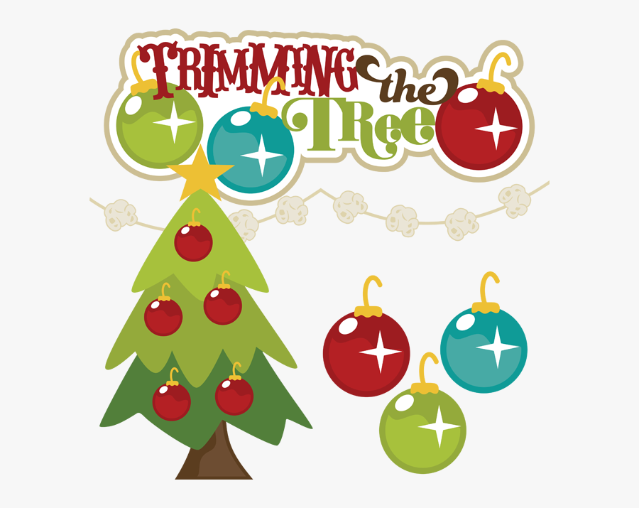 Christmas Tree Trimming Clip Art, Transparent Clipart