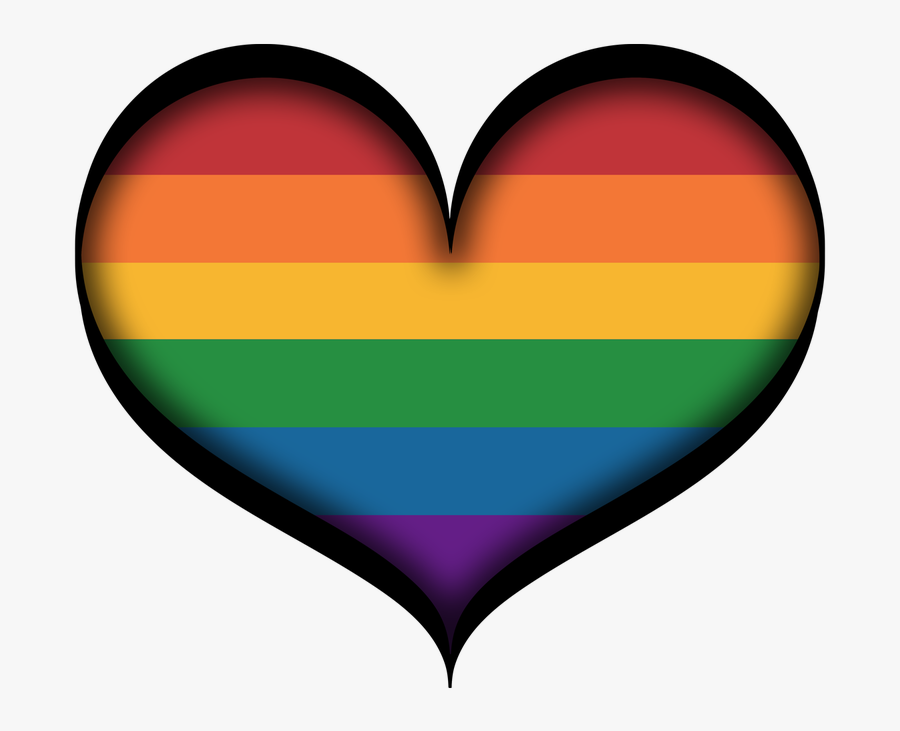 Large Gay Pride Heart In Lgbt Rainbow Colors With Black Pride Rainbow 4746